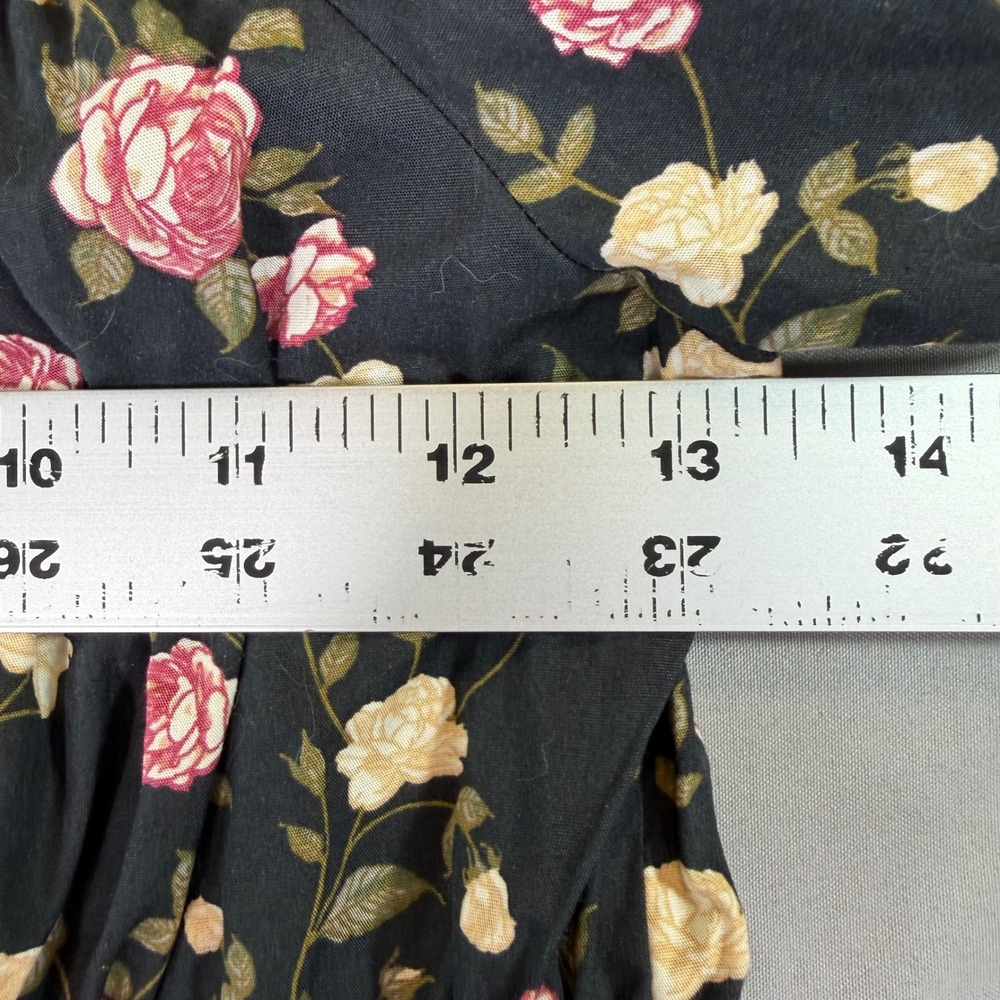 Floral Puff Sleeve Smocked Shirt M Cottagecore Coquette Milkmaid Prairie Boho - Picture 4 of 9